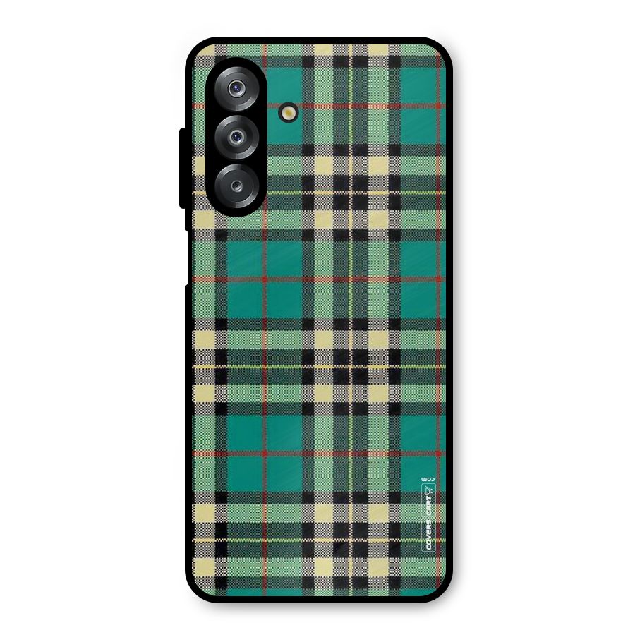 Green Check Metal Back Case for Galaxy A26