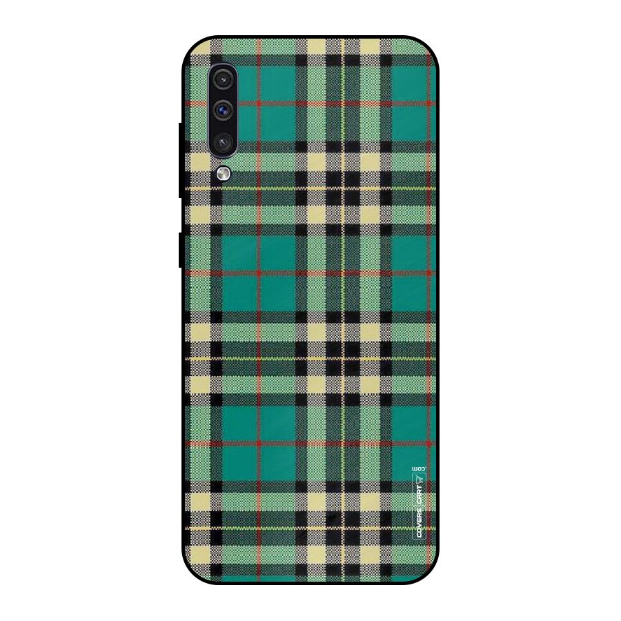 Green Check Metal Back Case for Galaxy A30s