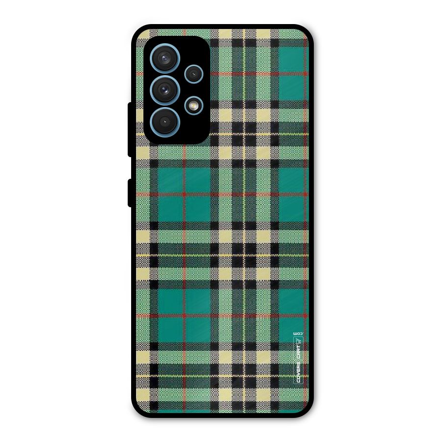 Green Check Metal Back Case for Galaxy A32