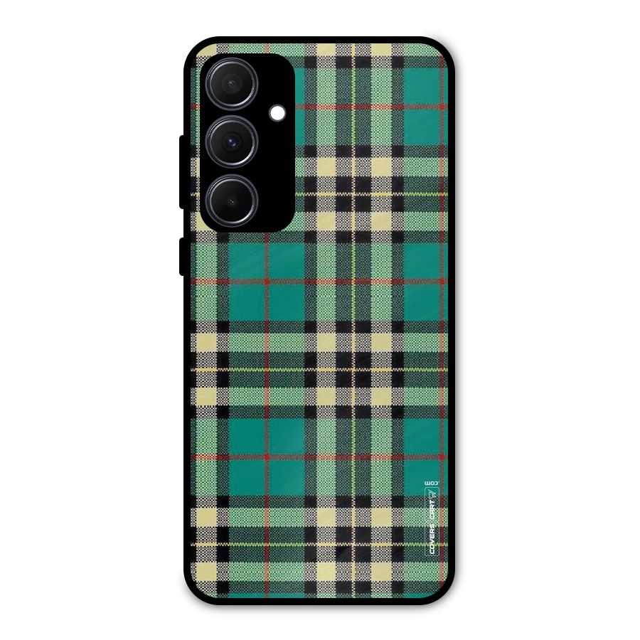 Green Check Metal Back Case for Galaxy A35
