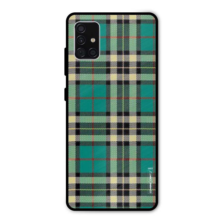 Green Check Metal Back Case for Galaxy A51