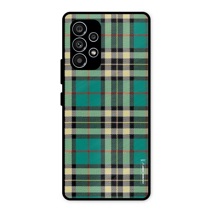 Green Check Metal Back Case for Galaxy A53 5G