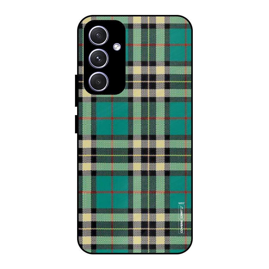 Green Check Metal Back Case for Galaxy A54