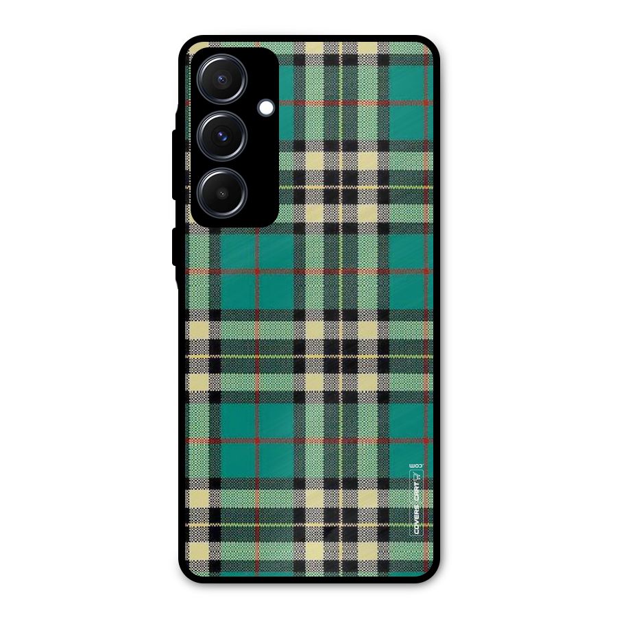 Green Check Metal Back Case for Galaxy A55
