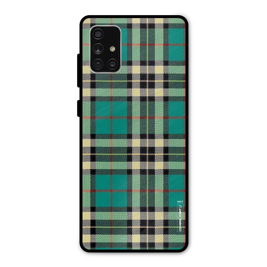Green Check Metal Back Case for Galaxy A71