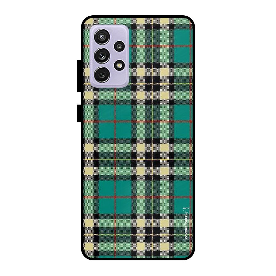Green Check Metal Back Case for Galaxy A72