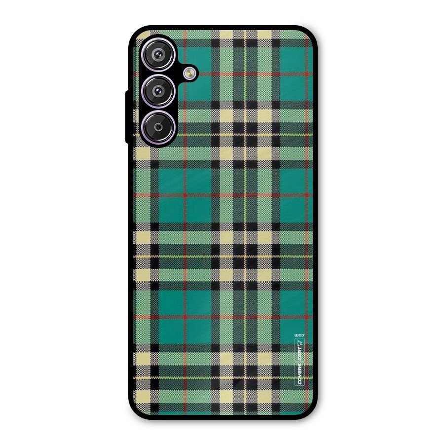 Green Check Metal Back Case for Galaxy F15