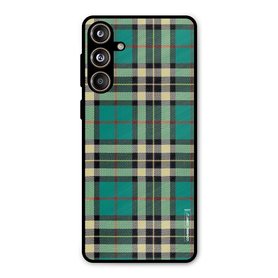Green Check Metal Back Case for Galaxy F55