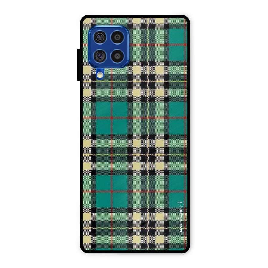 Green Check Metal Back Case for Galaxy F62