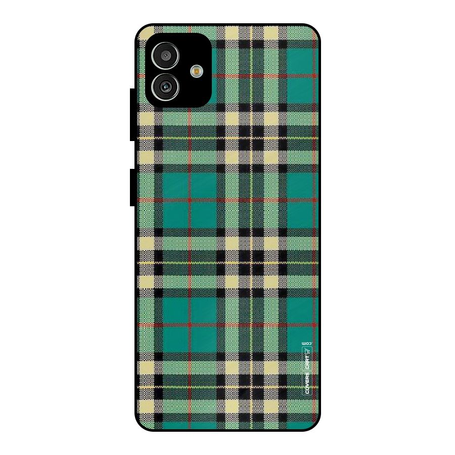Green Check Metal Back Case for Galaxy M13 5G