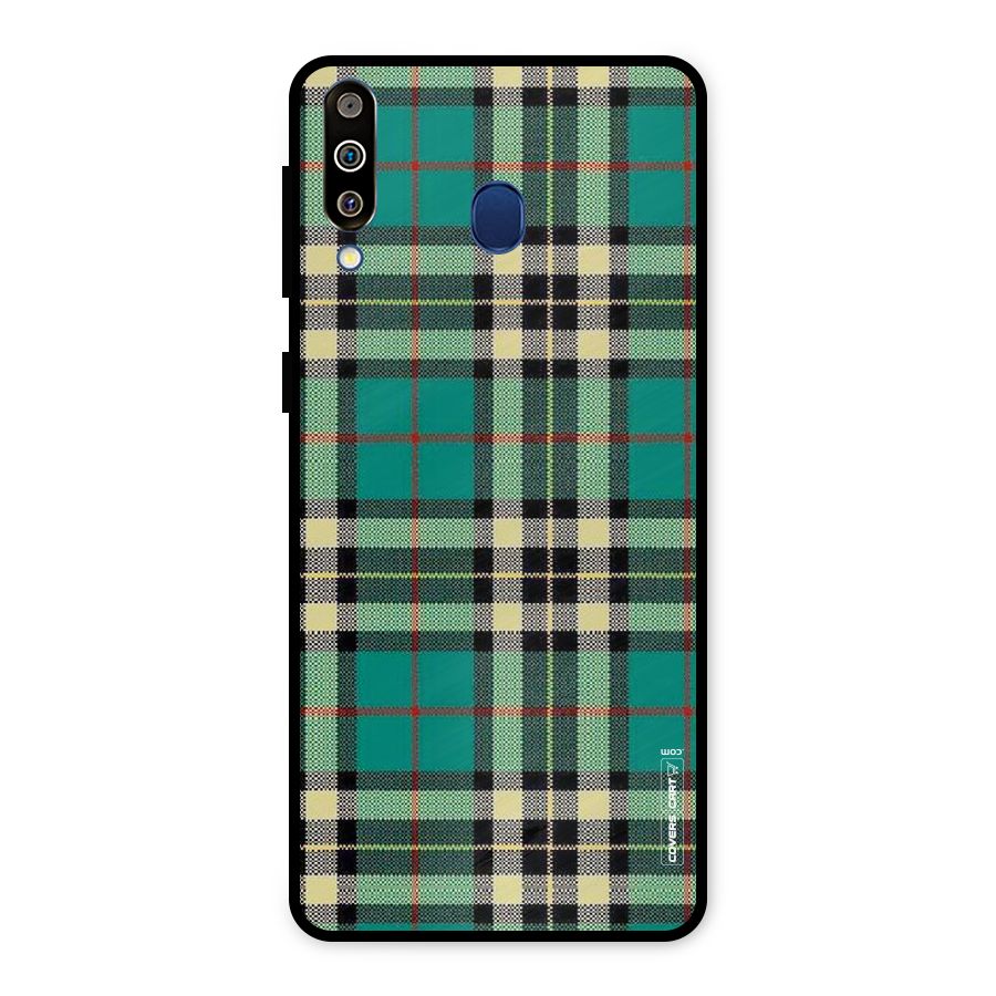 Green Check Metal Back Case for Galaxy M30