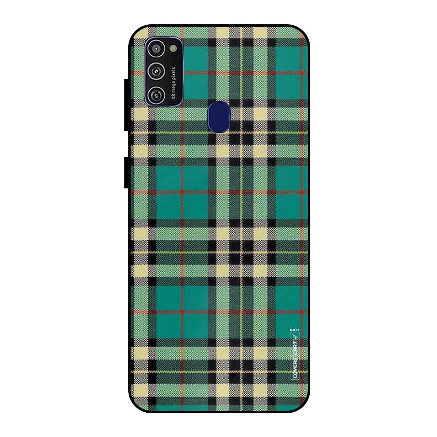 Green Check Metal Back Case for Galaxy M30s