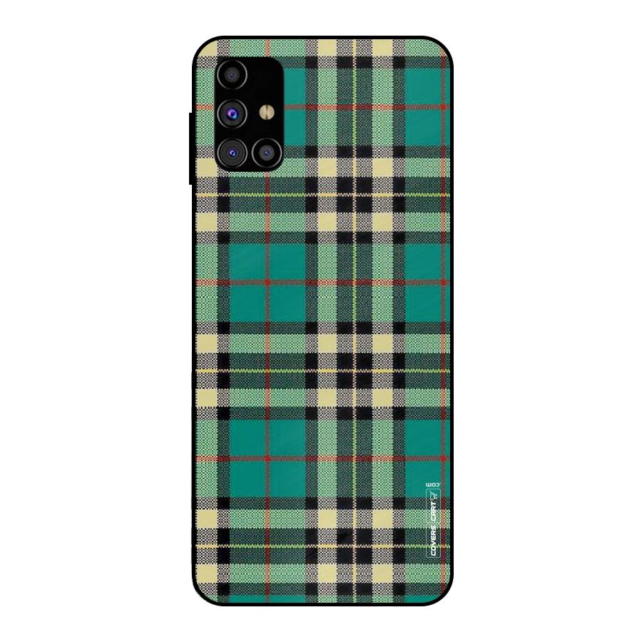 Green Check Metal Back Case for Galaxy M31s