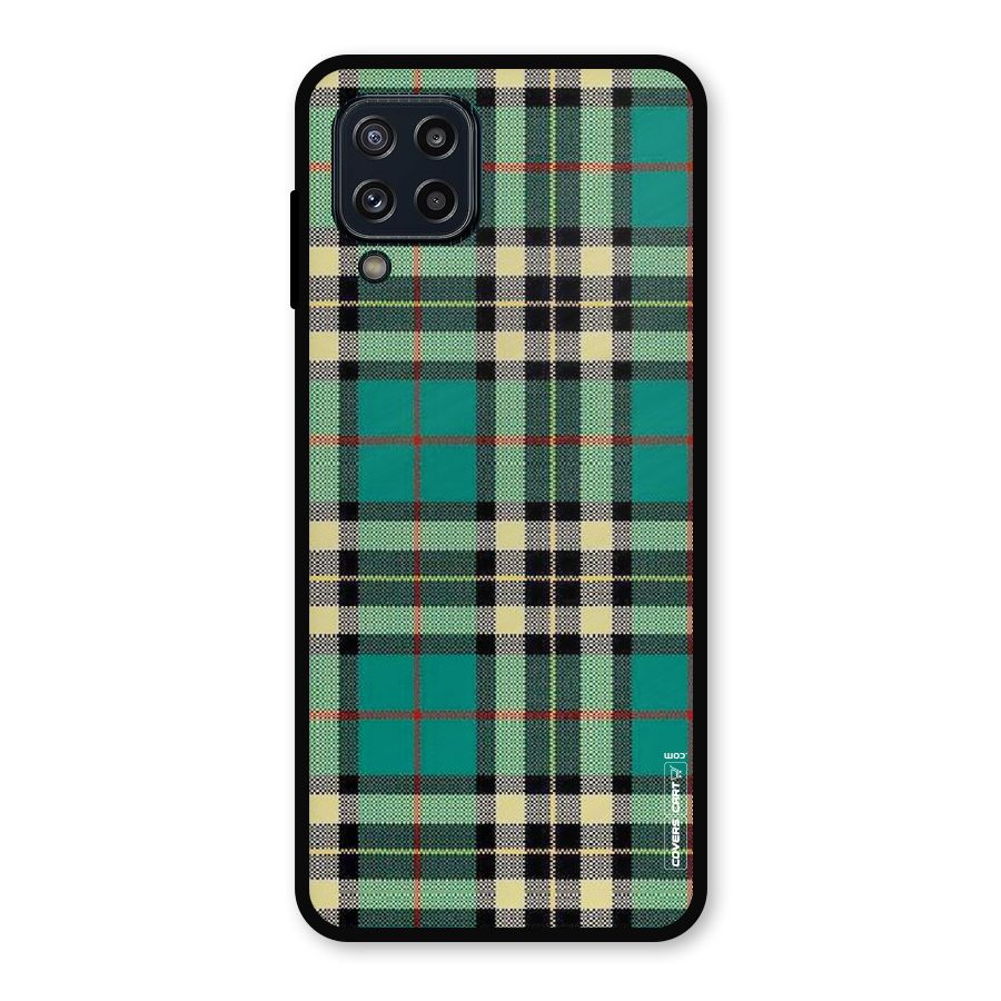 Green Check Metal Back Case for Galaxy M32
