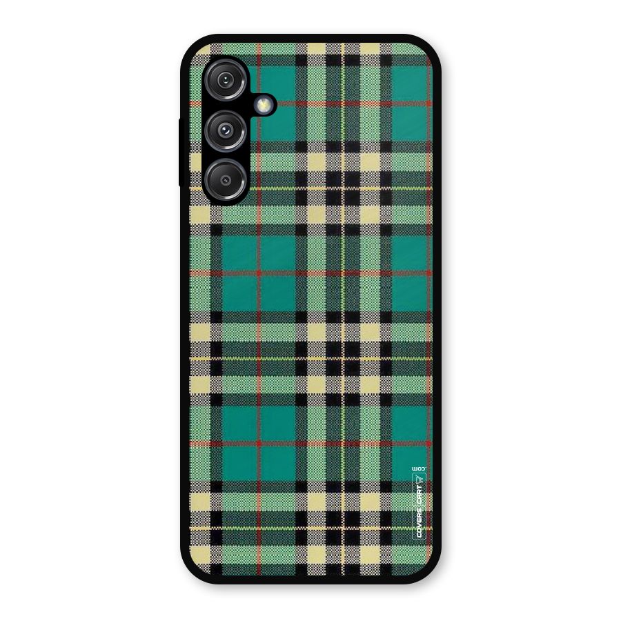Green Check Metal Back Case for Galaxy M34 5G
