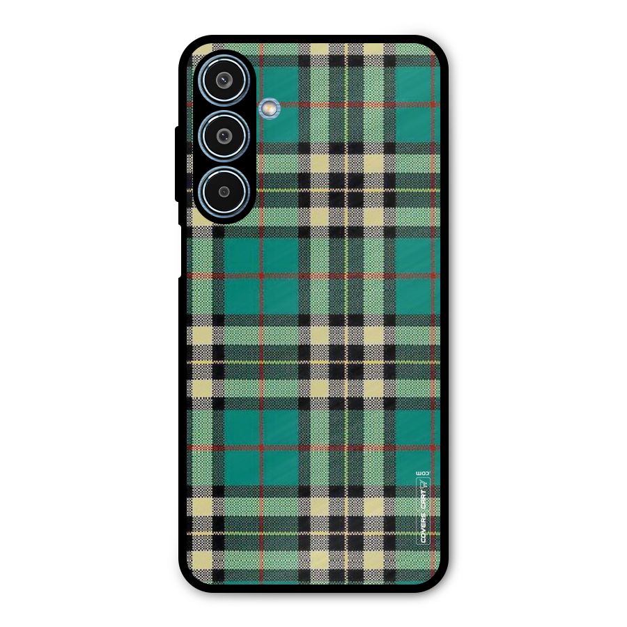 Green Check Metal Back Case for Galaxy M35