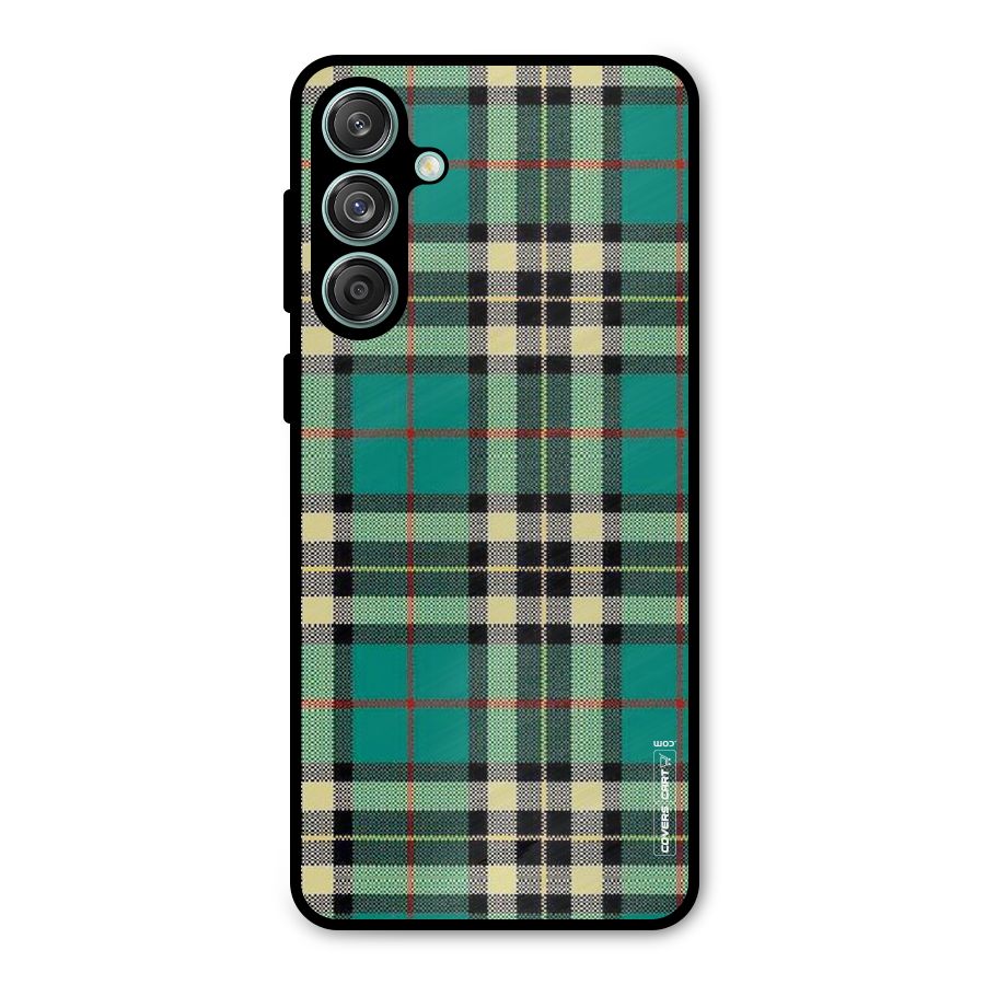 Green Check Metal Back Case for Galaxy M55 5G