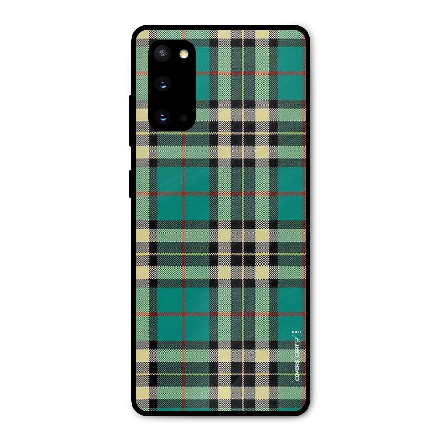 Green Check Metal Back Case for Galaxy S20