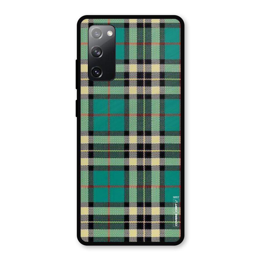 Green Check Metal Back Case for Galaxy S20 FE 5G