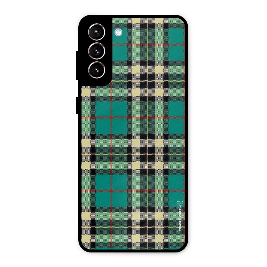 Green Check Metal Back Case for Galaxy S21 Plus