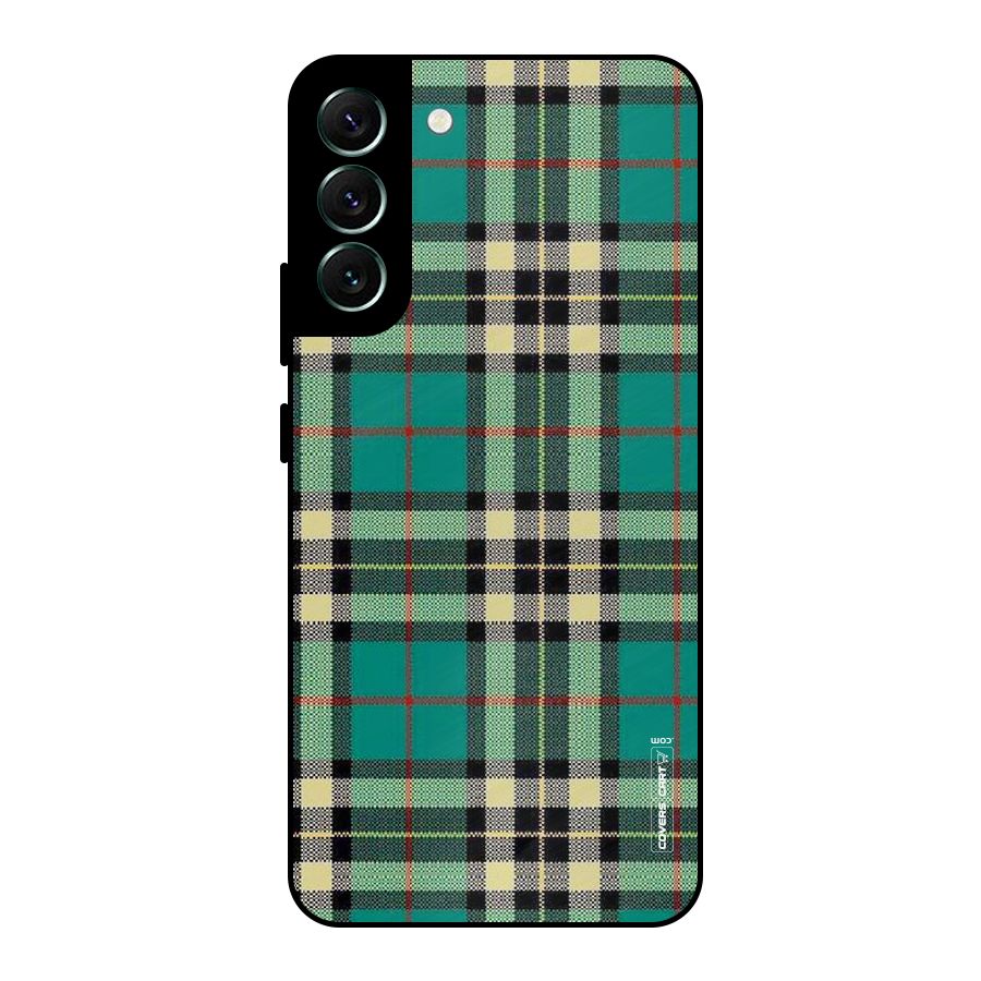 Green Check Metal Back Case for Galaxy S22 Plus 5G