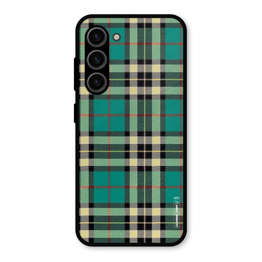 Green Check Metal Back Case for Galaxy S23