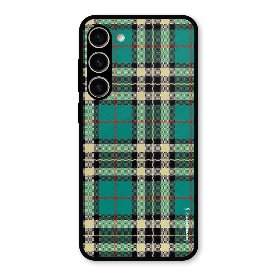Green Check Metal Back Case for Galaxy S23 Plus