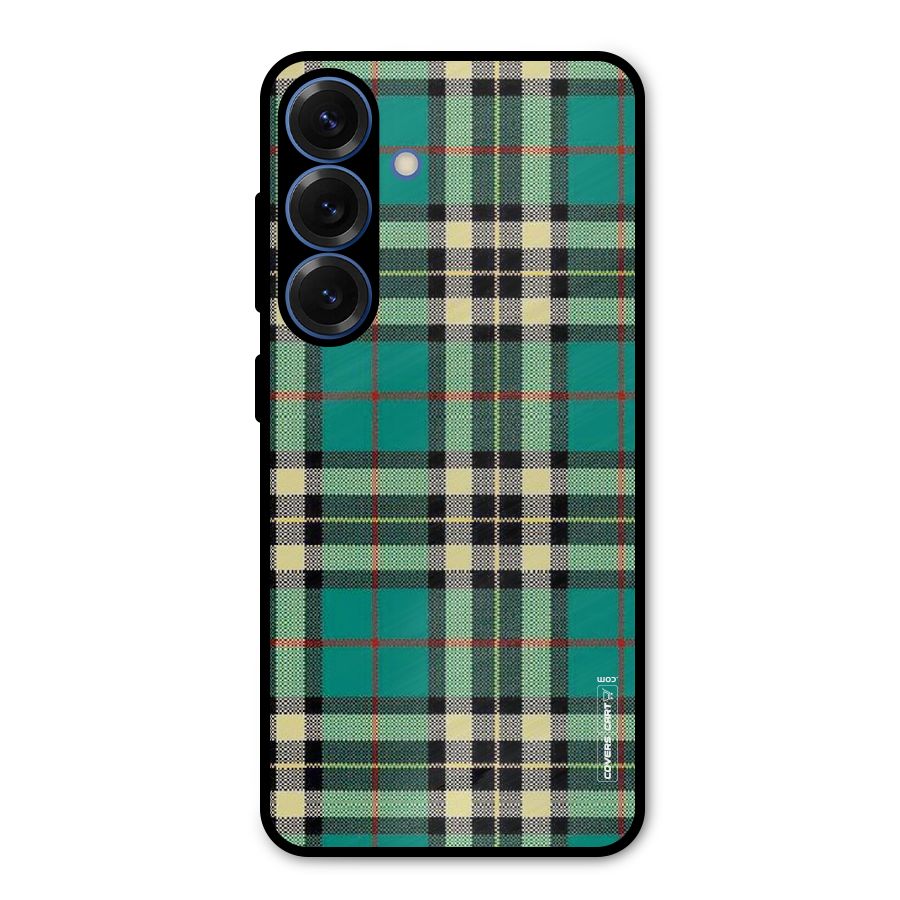 Green Check Metal Back Case for Galaxy S25