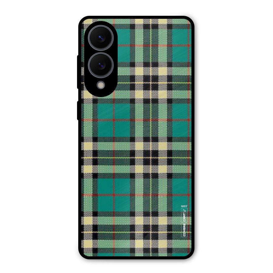 Green Check Metal Back Case for Galaxy S25 Edge