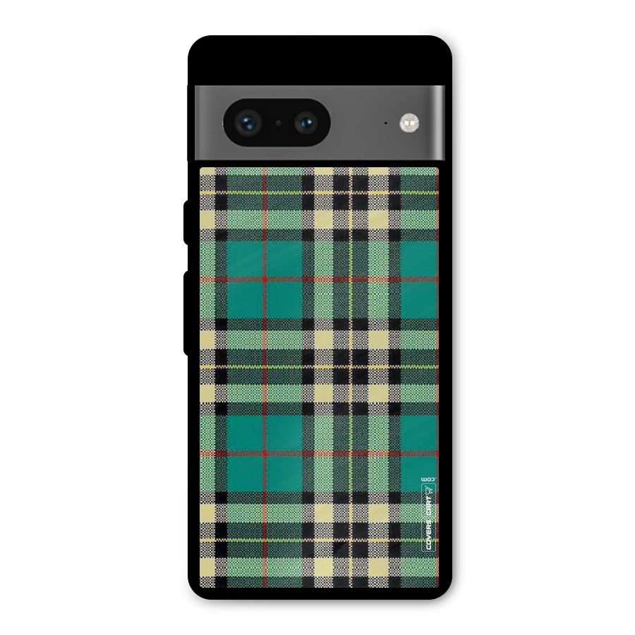 Green Check Metal Back Case for Google Pixel 7