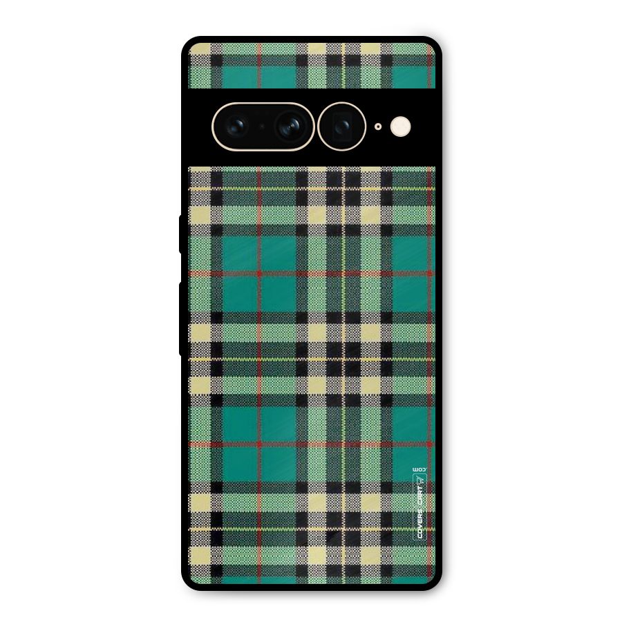 Green Check Metal Back Case for Google Pixel 7 Pro