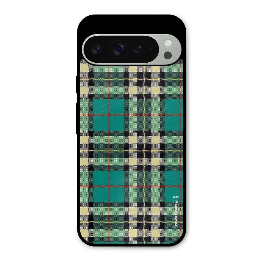 Green Check Metal Back Case for Google Pixel 9 Pro XL