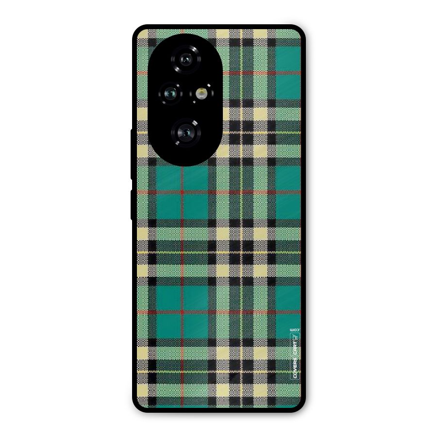 Green Check Metal Back Case for Honor 200 Pro