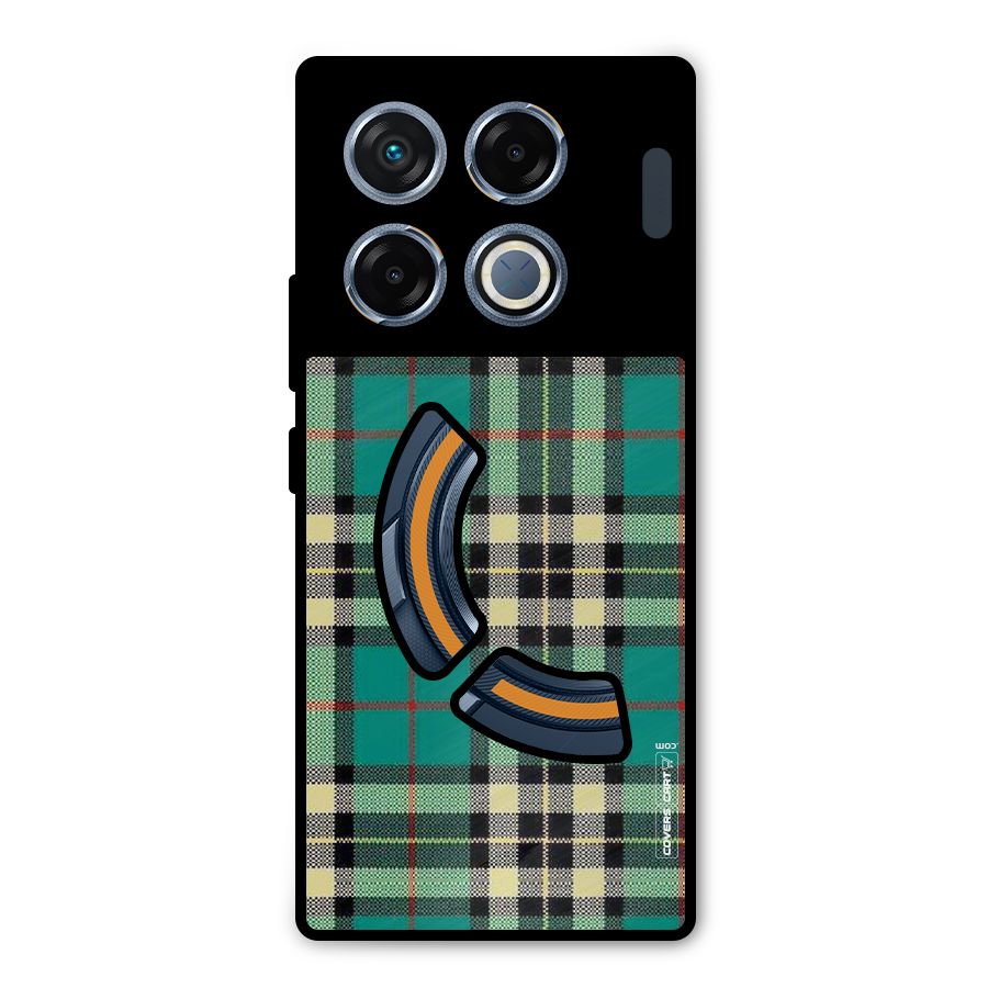 Green Check Metal Back Case for Infinix GT 20 Pro