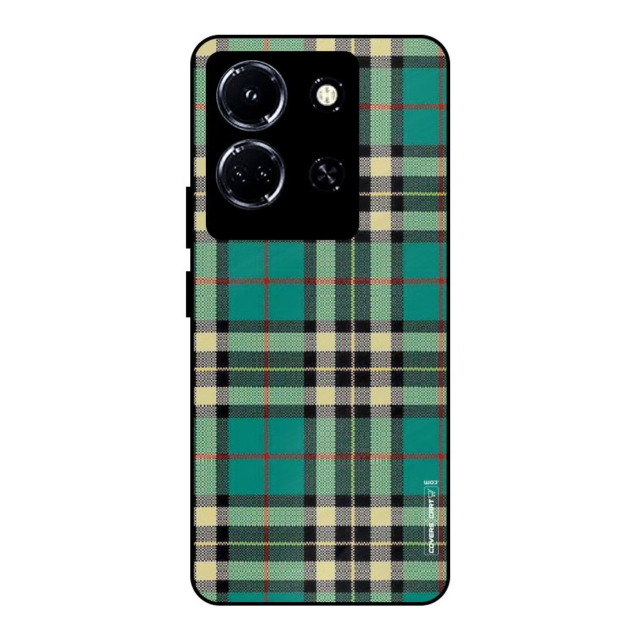 Green Check Metal Back Case for Infinix Note 30 5G
