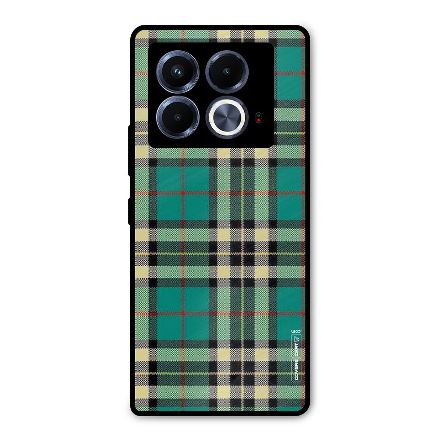 Green Check Metal Back Case for Infinix Note 40 5G