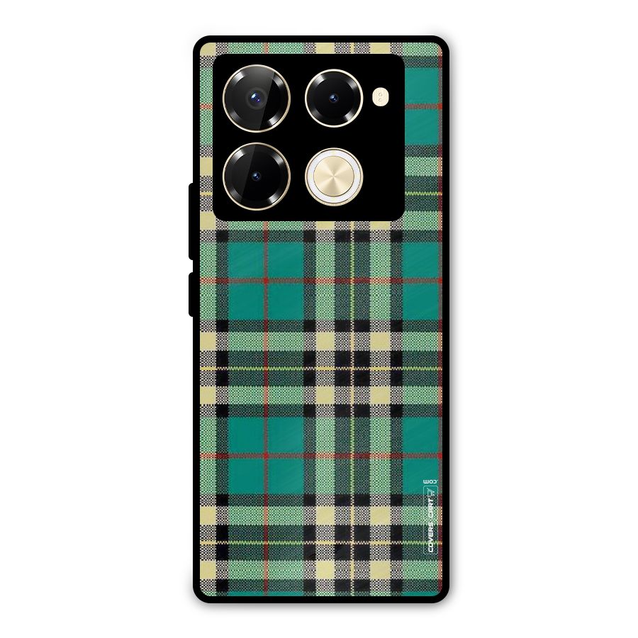 Green Check Metal Back Case for Infinix Note 40 Pro Plus