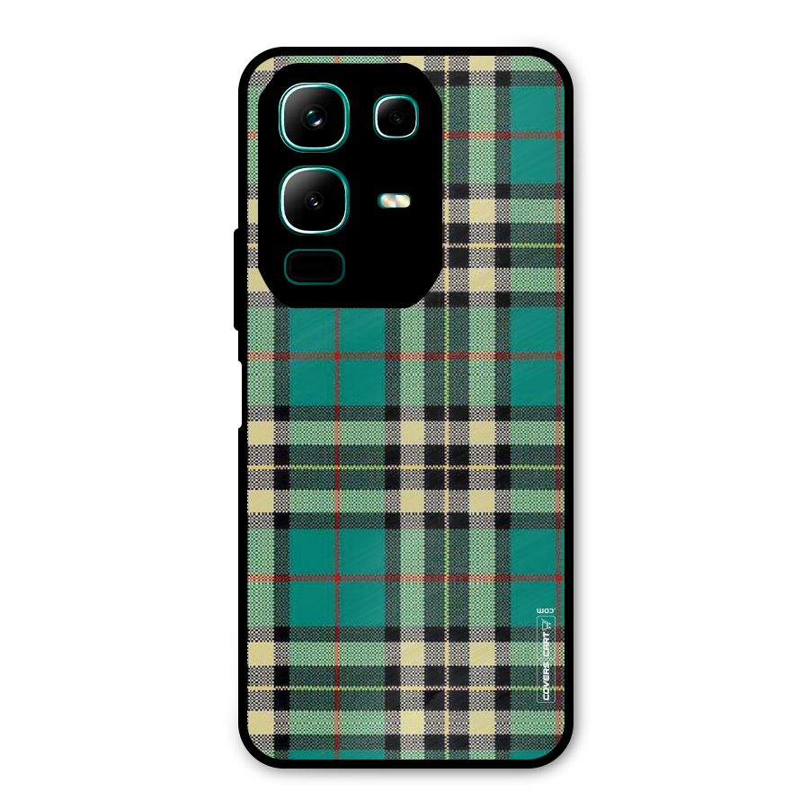 Green Check Metal Back Case for Infinix Note 50x