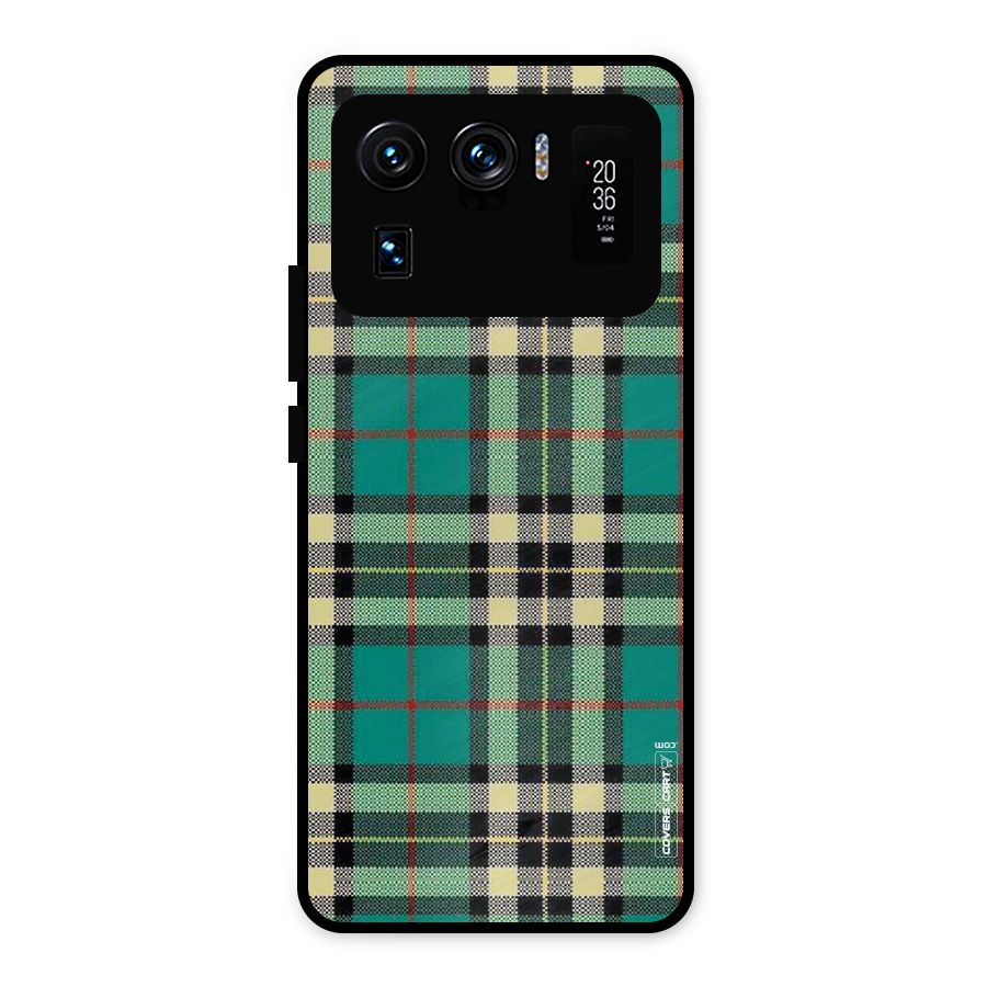 Green Check Metal Back Case for Mi 11 Ultra