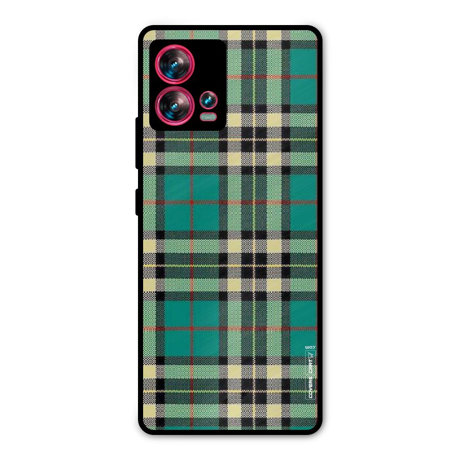 Green Check Metal Back Case for Motorola Edge 30 Fusion