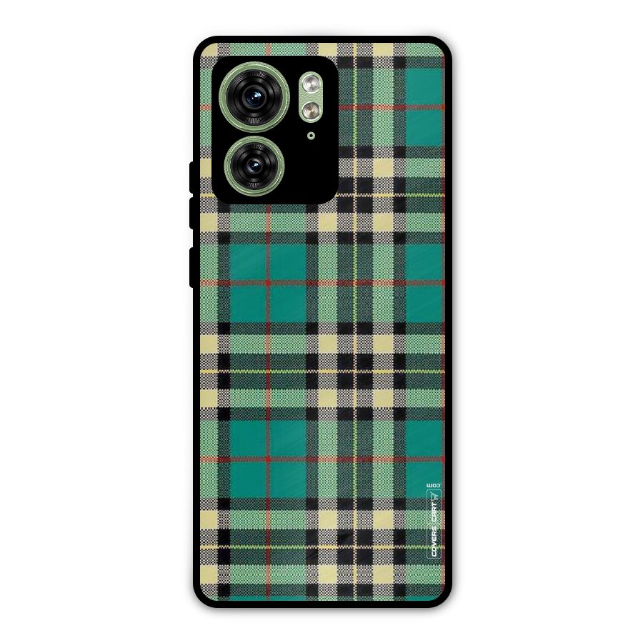 Green Check Metal Back Case for Motorola Edge 40 5G