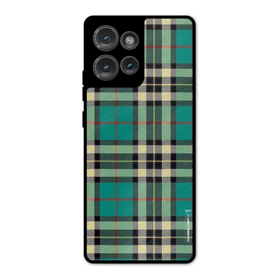 Green Check Metal Back Case for Motorola Edge 50