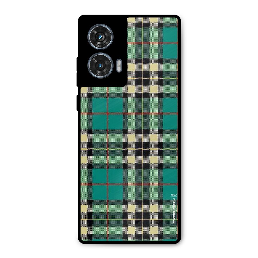 Green Check Metal Back Case for Motorola Edge 50 Fusion