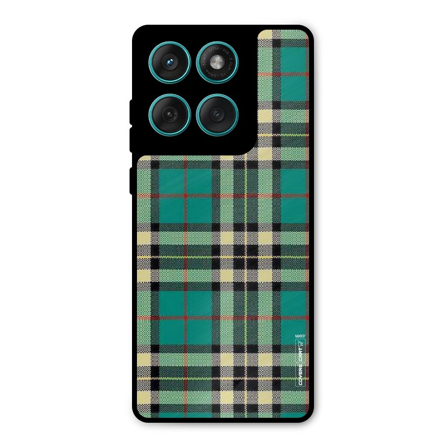 Green Check Metal Back Case for Motorola Edge 60