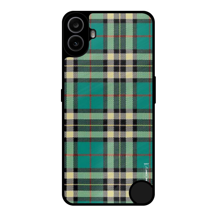 Green Check Metal Back Case for Nothing CMF Phone 1