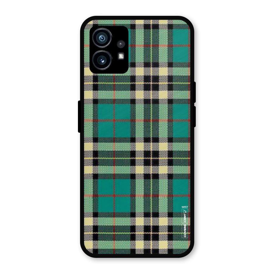 Green Check Metal Back Case for Nothing Phone 1