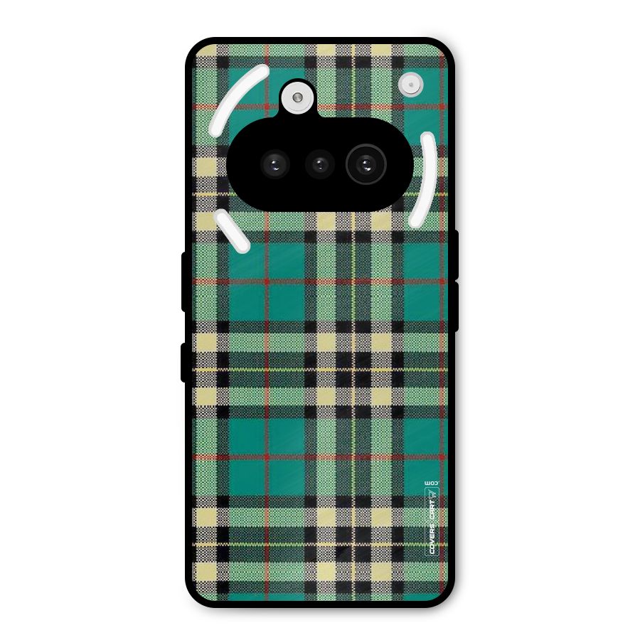 Green Check Metal Back Case for Nothing Phone 3a