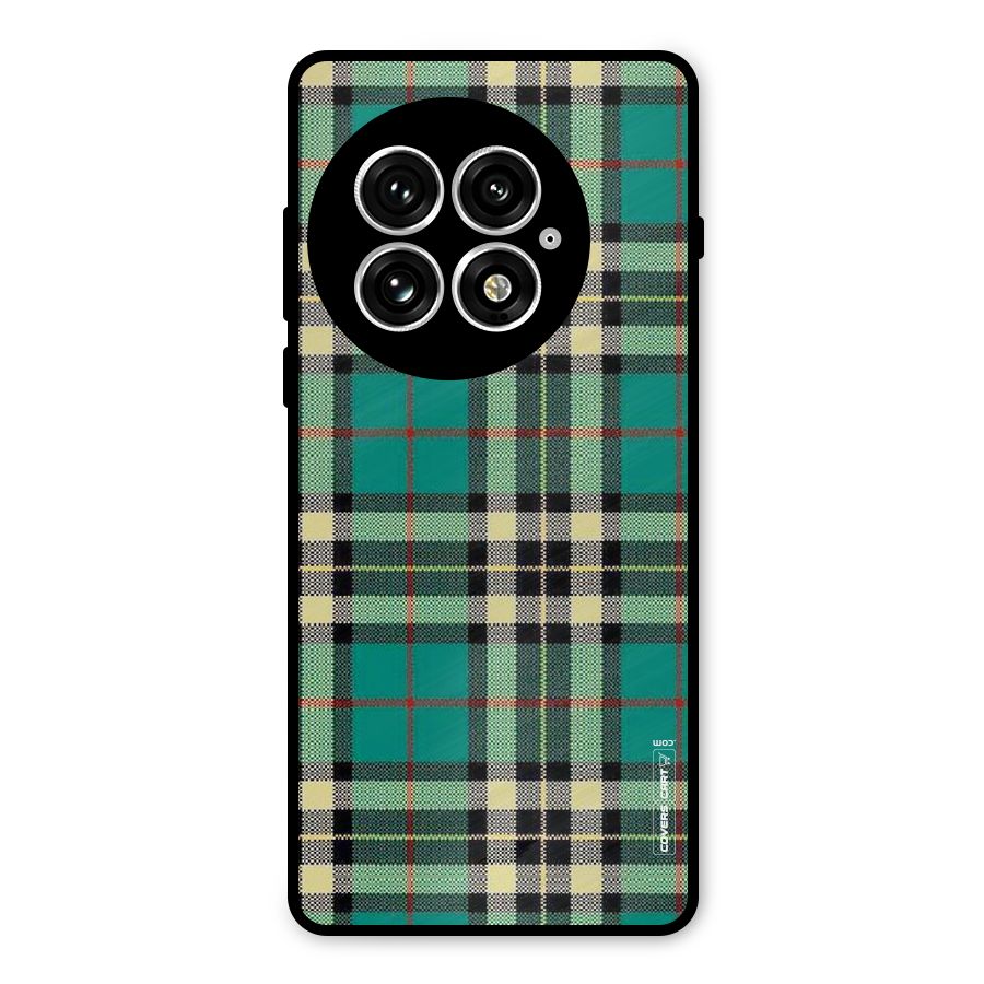 Green Check Metal Back Case for OnePlus 13