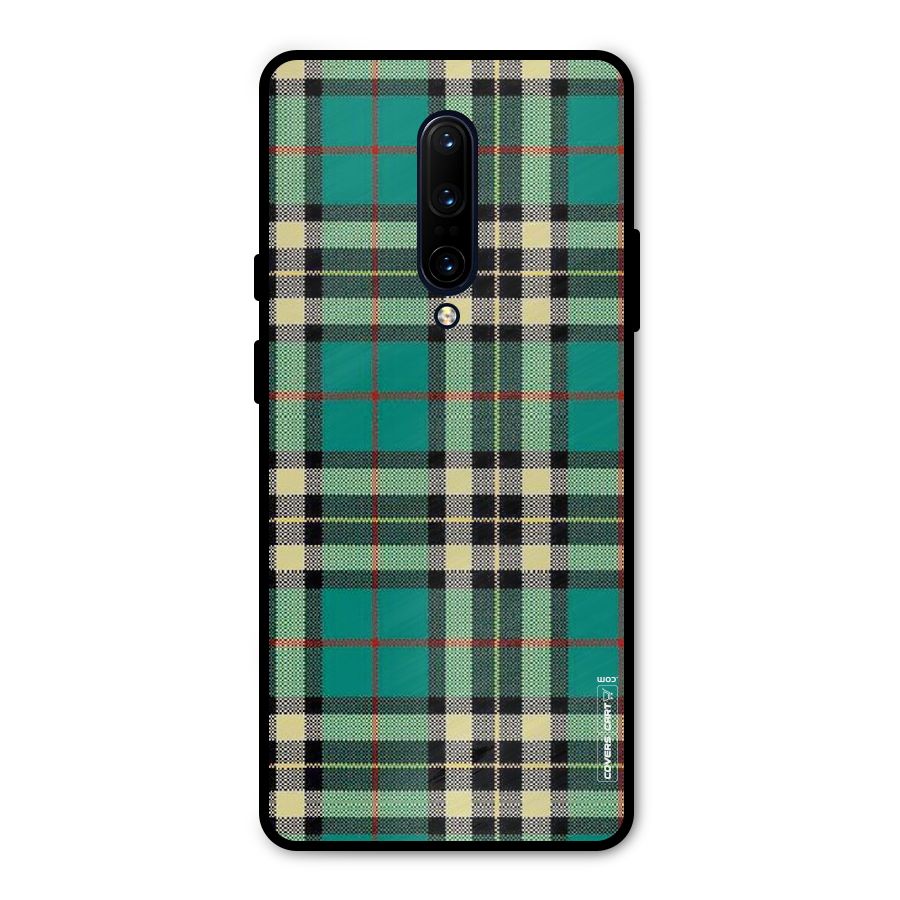 Green Check Metal Back Case for OnePlus 7 Pro