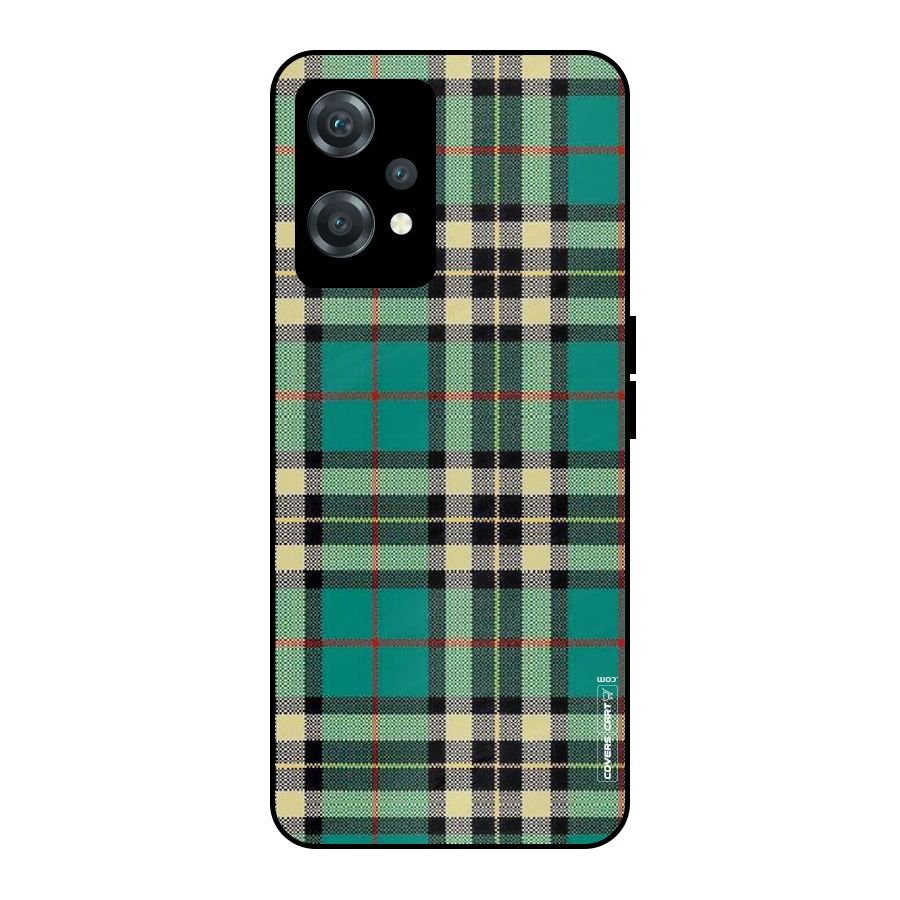 Green Check Metal Back Case for OnePlus Nord CE 2 Lite 5G